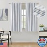 ZJDECOR 63 Inch Blue Striped Full Blackout Window Curtain Panels,Blue Stripe on White Cotton Blended Light Filteirng Fabric,Room Darkening Window Treatment for Bedroom,Rod Pocket Back Tab,55