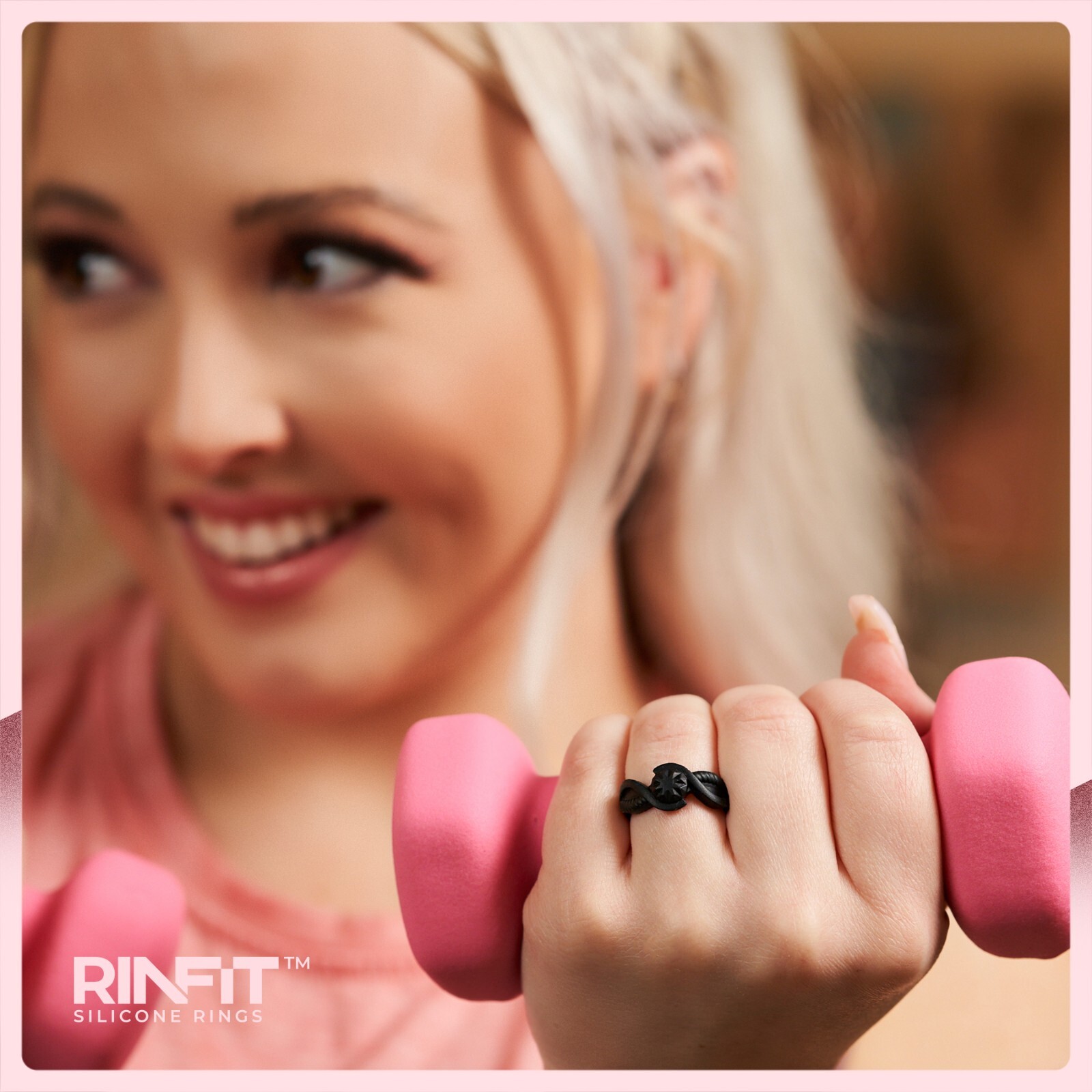 Rinfit Silicone Rings for Women - Round Shape with 4 Stackable Rubber Rings