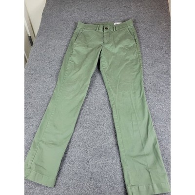 Gap Mens Slim Fit Chinos Olive Green Khaki Pants 28x30 Cotton Twill Trousers