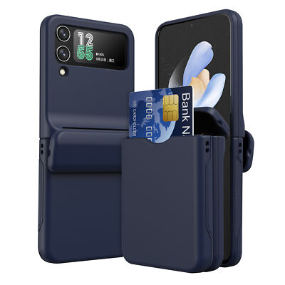 For Samsung Galaxy Z Flip 6/5/4/3 Hinge Protection Case Card Slot Wallet Cover