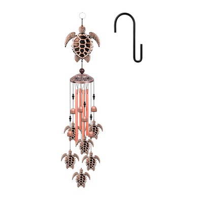 New 33'' Sea Turtle 4 Tubes Bells Wind Chimes Garden Yard Outdoor Hanging Decor