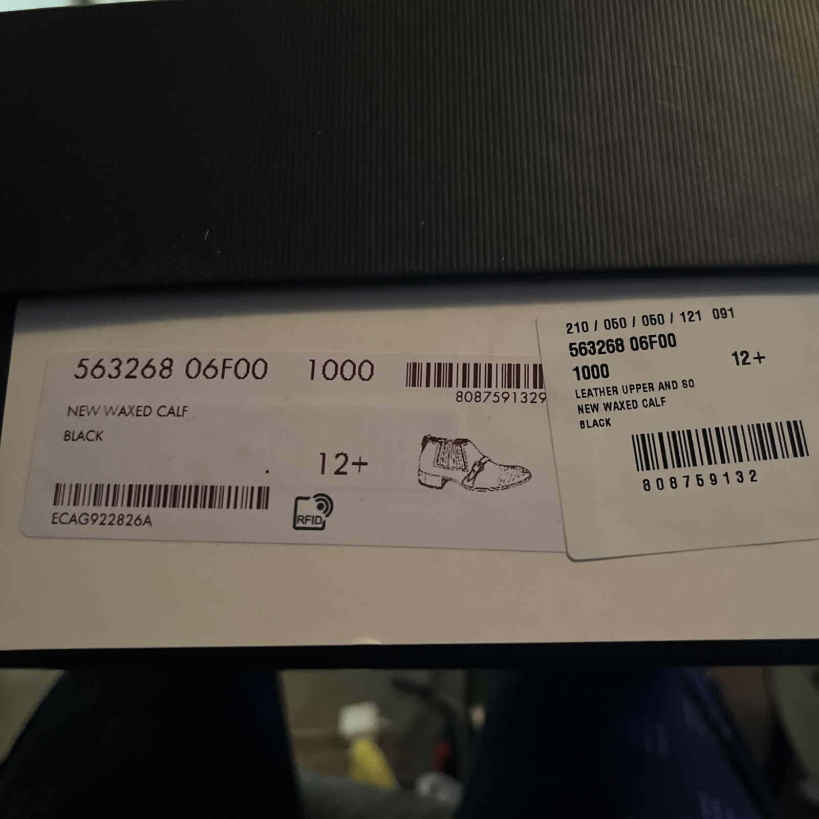 Pre-owned Gucci Mens 563268 Black Leather Logo Printed Ankle Boots Gold Buckle Us 13.5