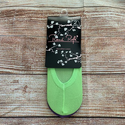 RENE ROFE Microfiber Shoe Liners 2 Pack Purple & Green Size 9-11