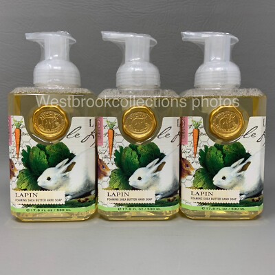 Lot of 3 Michel Design Works Foaming Shea Butter Hand Soap ~ LAPIN