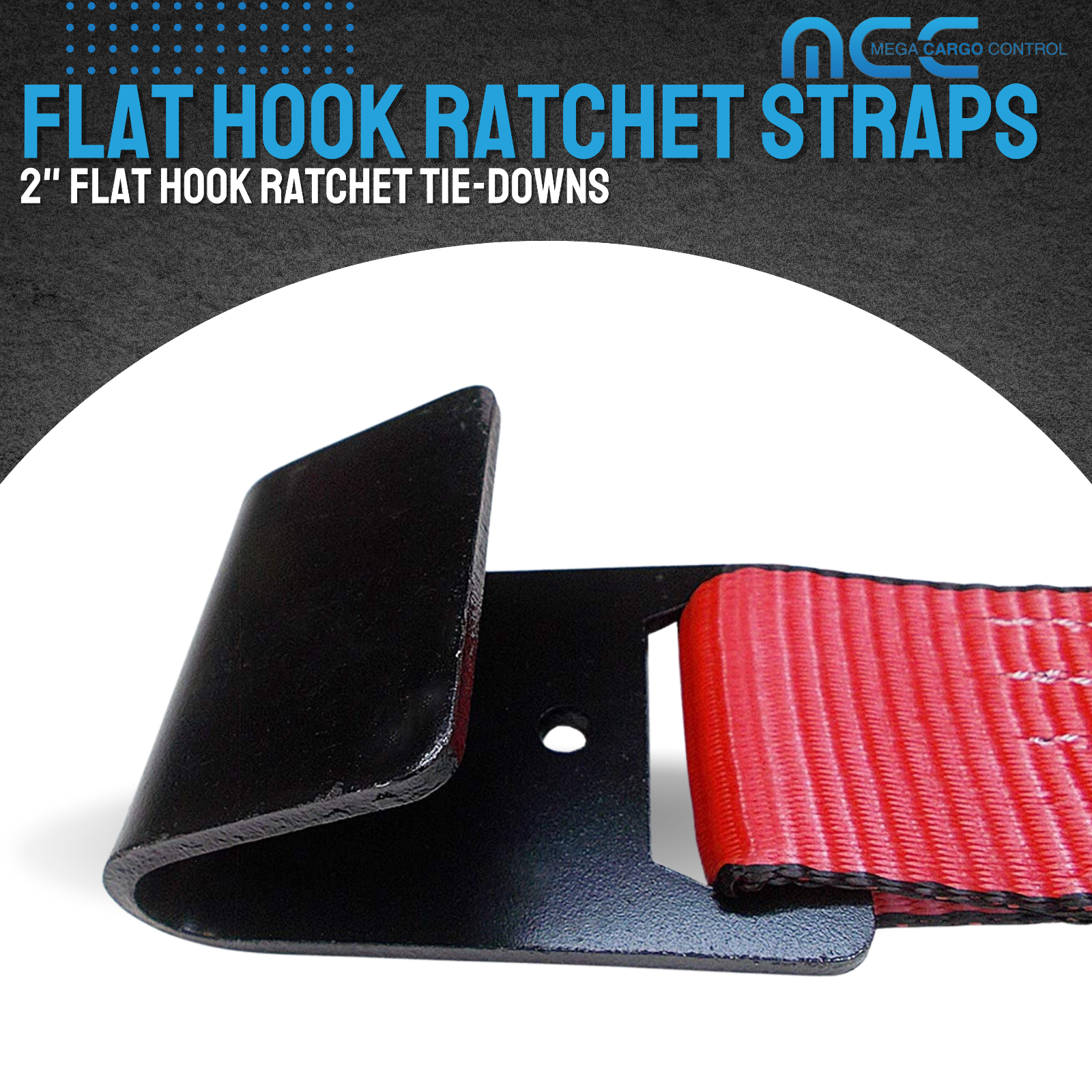 Heavy Duty 2" x 30' Ratchet Strap w/Flat Hook for Flatbed Truck Trailer Tie Down