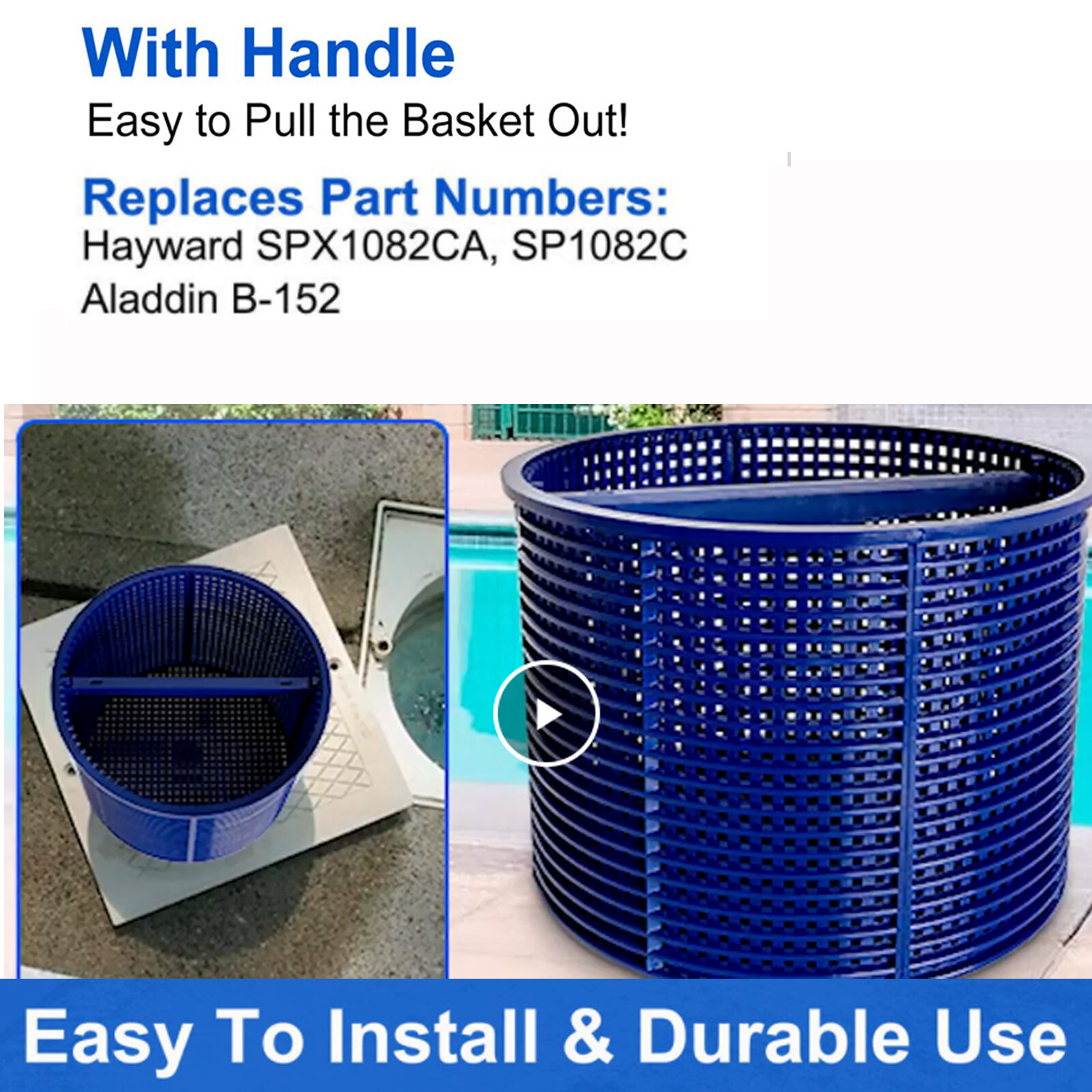 B-152 Swimming Pool Skimmer Basket Plus Filter Saver Basket for Hayward SP1082