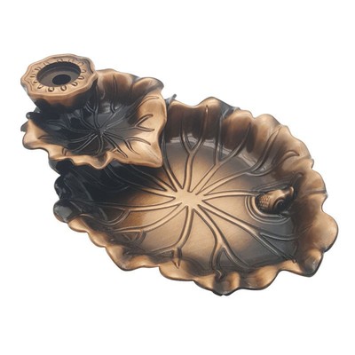 Childlike Look Incense Burner Anti-corrosion Hand-carved Lotus Leaf Frog