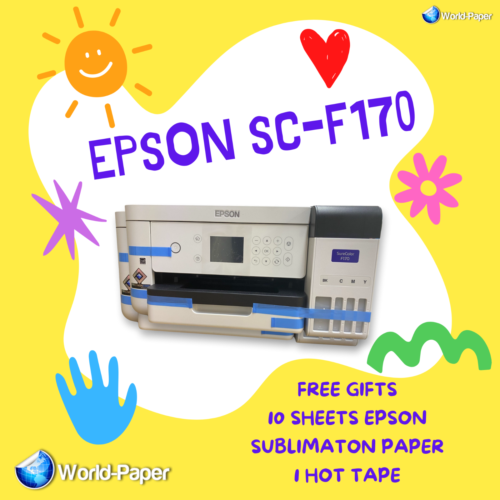 Epson EcoTank SC-F170 Wireless Color Sublimation Printer White | eBay