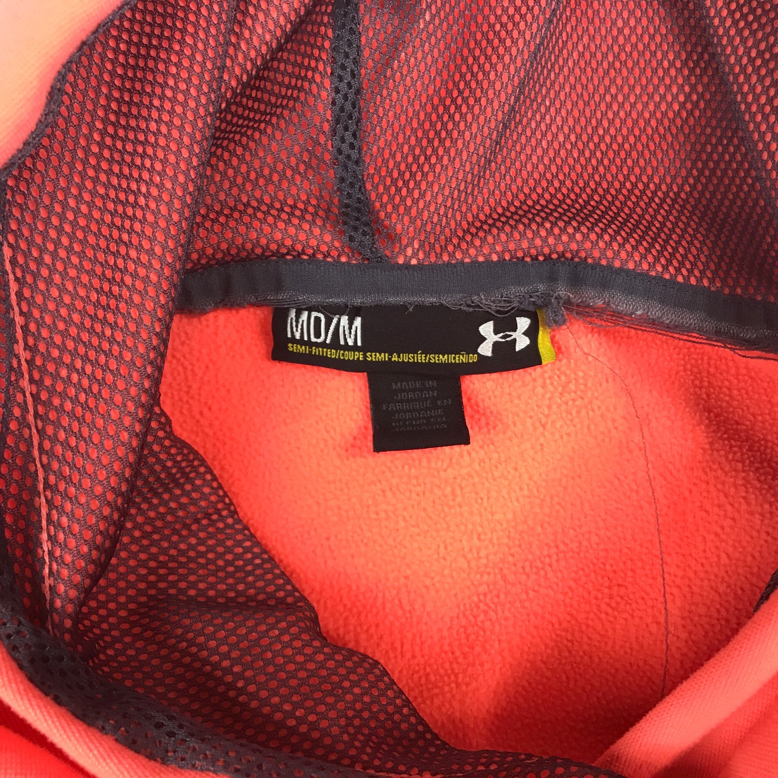 Women's UNDER ARMOUR Pullover Size M HOODIE  Semi Fitted /Neon Orange