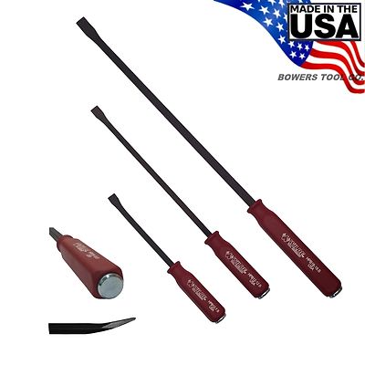 Wilde 3pc Hard Cap Pry Bar Set Hammer Strike Handle 12'' 17'' 25'' Made in USA