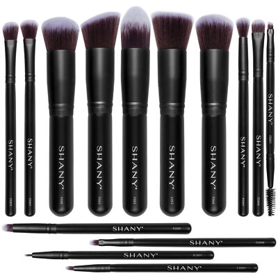 SHANY Black Bombshell 14-Piece Complete Makeup Brush Set - 14 PCS