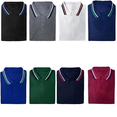 Set 8 Pezzi Polo Uomo Maglia Manica Corta Cotone T-Shirt Mezze Maniche VEQUE