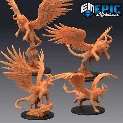 WHITE TIGER OF THE WEST, Dungeons and Dragons Miniature, Flying Winged Beast