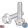uxcell 10Pcs 1/4-20 x 1 Flanged Hex Head Bolts, 304 Stainless Steel Flange Hexagon Screws, Flange Hex Drive Screws 5.8 Grade for Machinery Industry Home Appliances, Silver