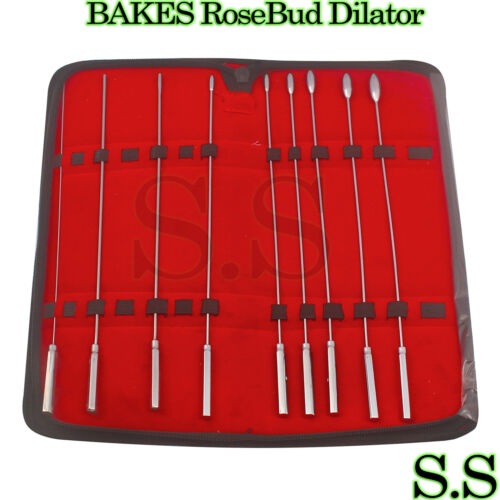 BAKES RoseBud Urethral Sounds Dilator 9 pcs Set Surgical Stainless Steel