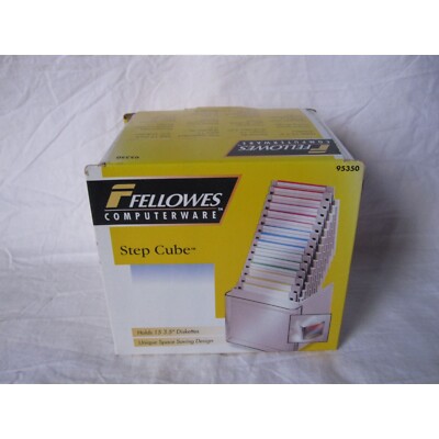 New Fellowes Computerware Step Cube Holding 15 3.5'' Floppy Disks/Diskettes 95350