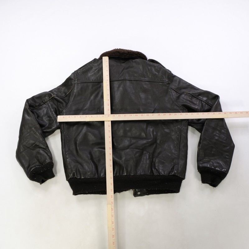 Rare Vintage SCHOTT Leather Sherpa Collar Full Zip Jacket 80s 90s