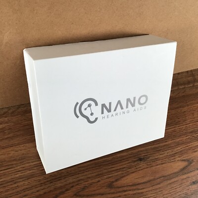 NANO Hearing Aids ORIGINAL BOX ONLY w/ Quick-Guide, User Manual, Storage Case, +