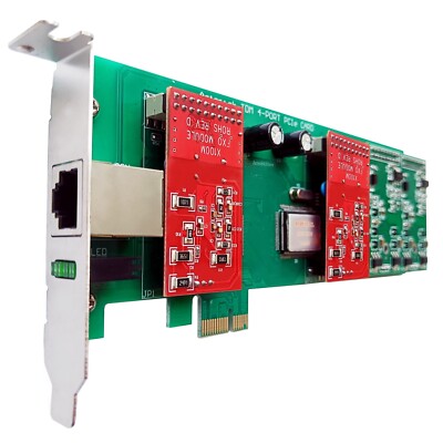 Asterisk Card AEX410 Low Profile,2 FXO+2 FXS card PCI-E Issabel FreePBX TDM410E
