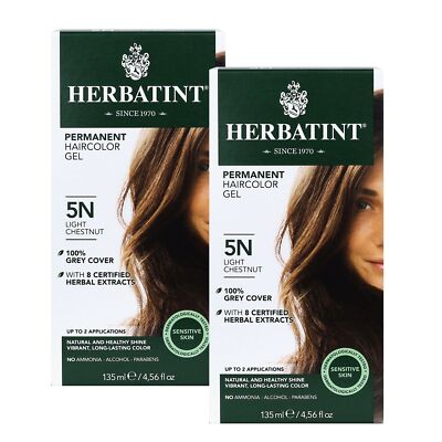 Herbatint 5N-Светло-каштановый, 2 шт (9,12 жидких унций) в упаковке