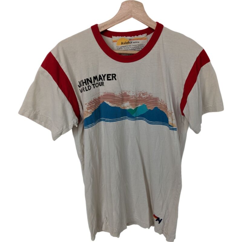 John Mayer World Tour 77 Blue Retro Jersey T Shirt Size M Medium Aviator Nation