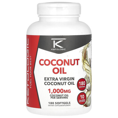 Extra Virgin Coconut Oil, 1,000 mg, 180 Softgels