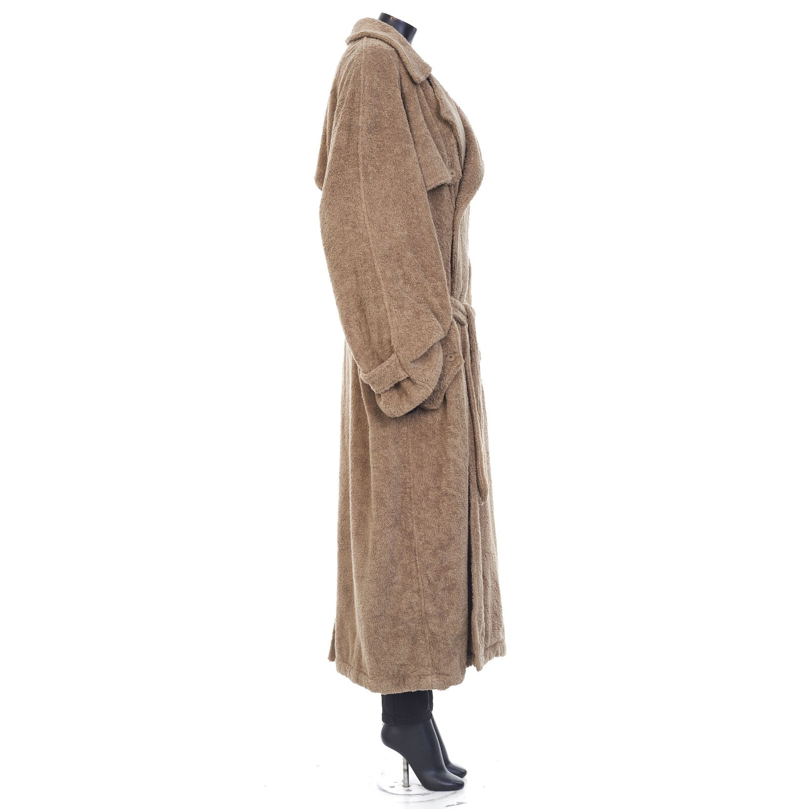 Pre-owned Balenciaga 2790$ Double-breasted Towel Trench Coat In Neutral Beige