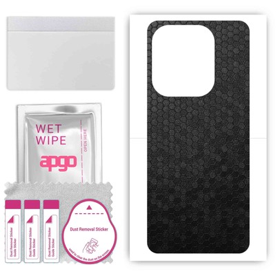 apgo Back Skin Wrap Sticker for Tecno Pop 7 Pro, Black Honeycomb