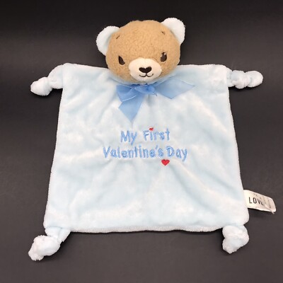 My First Valentine's Day Lovey Bear Rattle Head Knotted Corners Love in the Air