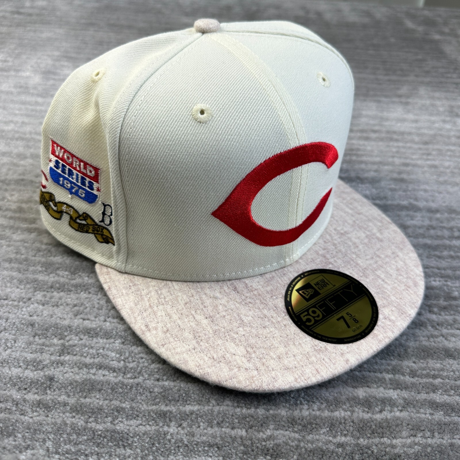 Cincinnati Reds Hat Cap Mens Fitted 7 5/8 New Era Side Patch