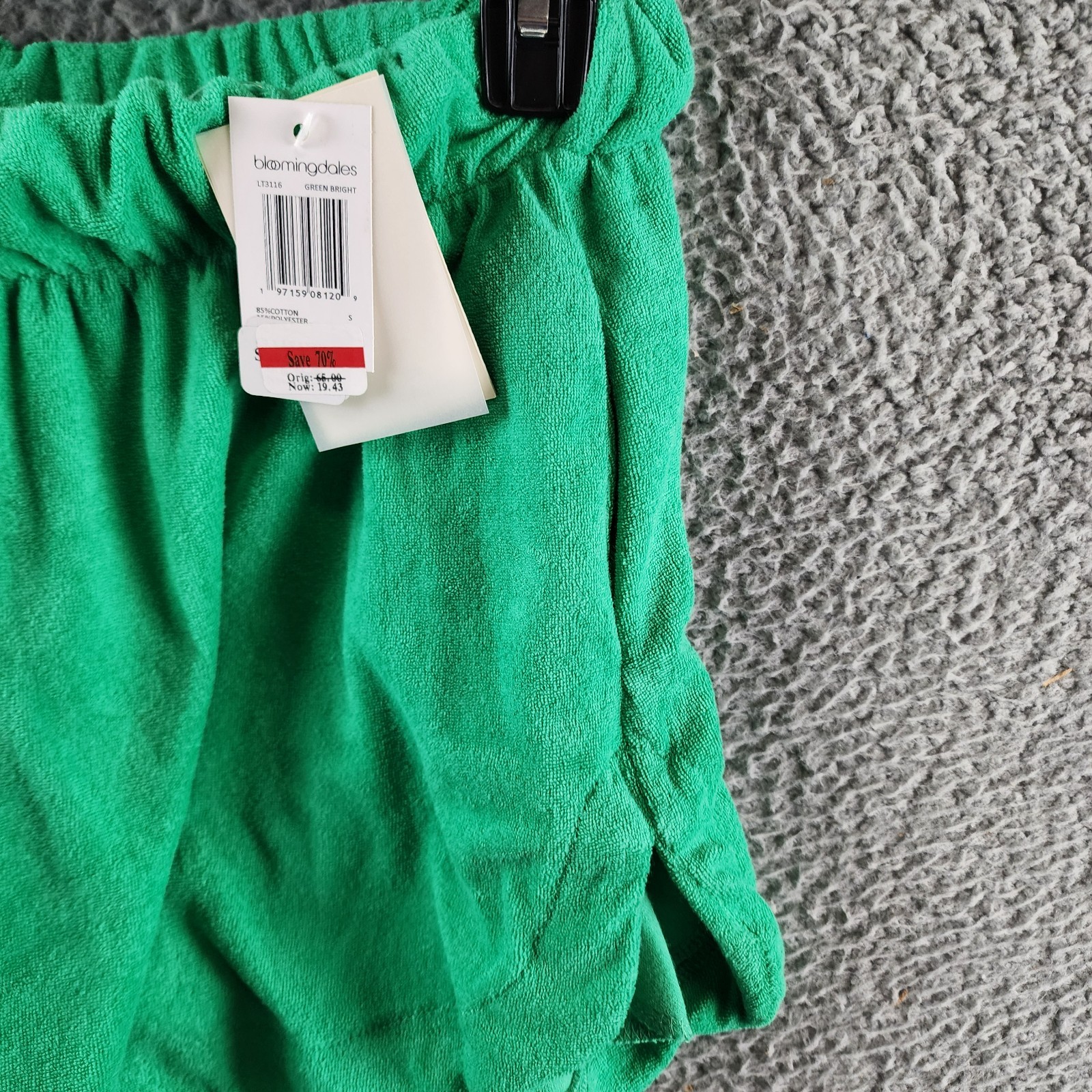 Elan Elastic Waistband Swim Cover Up Shorts Women's S Green Bright Solid Pull On - Picture 14 of 19