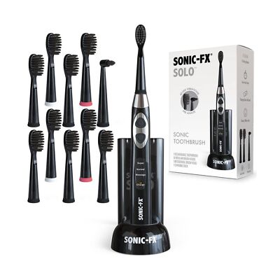 W/ 10 Brush Heads + 1 Interdental, Charcoal...