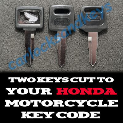 1983-2008 Honda Nighthawk Motorcycle Keys Cut By Code - 2 Working Keys