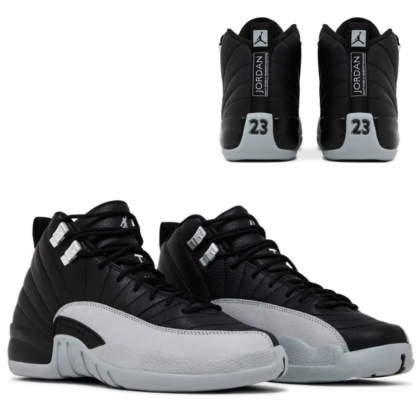 Nike Air Jordan 12 Retro (GS) Shoes Black Wolf Gray 153265