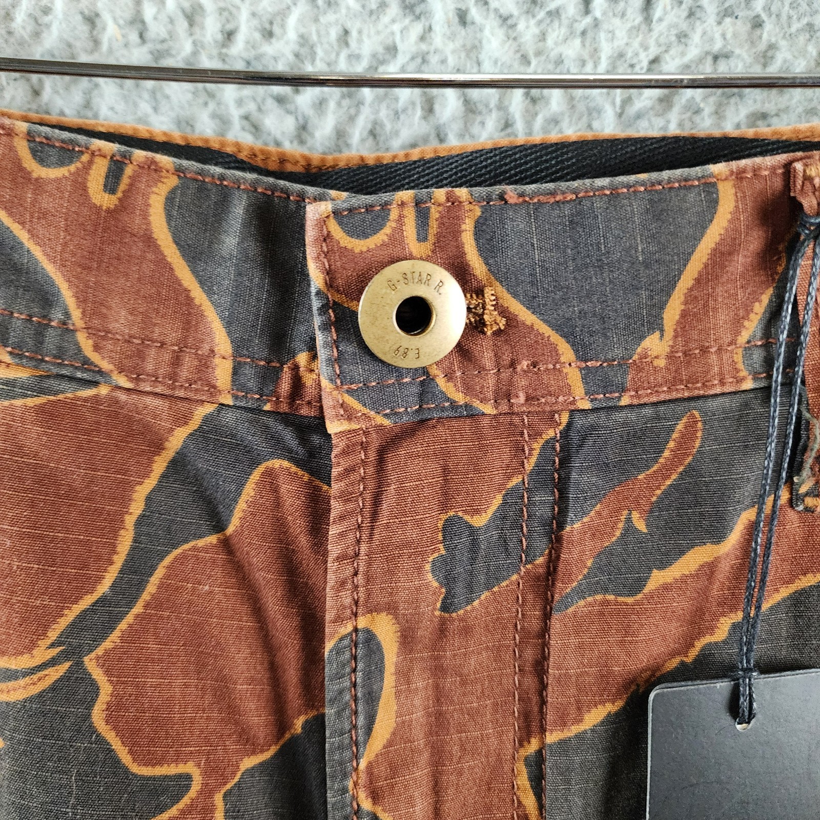 G-Star Raw Printed Straight-Fit Cargo Pants Men's 33/32 Rodeo Island Button Zip - Picture 6 of 18