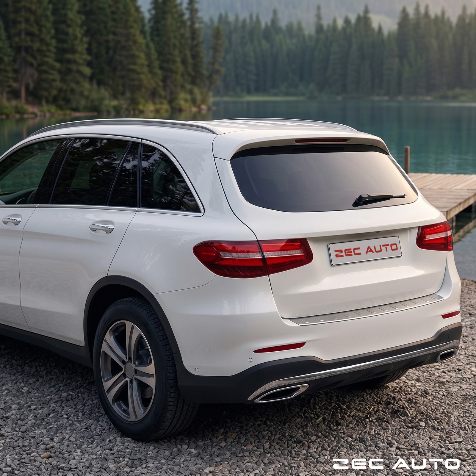 FOR MERCEDES GLC CLASS X253 2015-2022 CHROME REAR BUMPER TRIM STEEL STEP PLATE