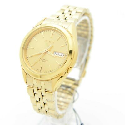 Pre-owned Seiko 5 Snkl28k1 Automatic Gold Tone Stainless Steel Analog Men's Casual Watch