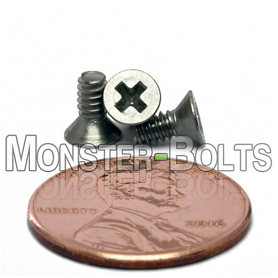 #4-40 Phillips Flat Head Machine Screws, 82° Countersunk A2 Stainless Steel