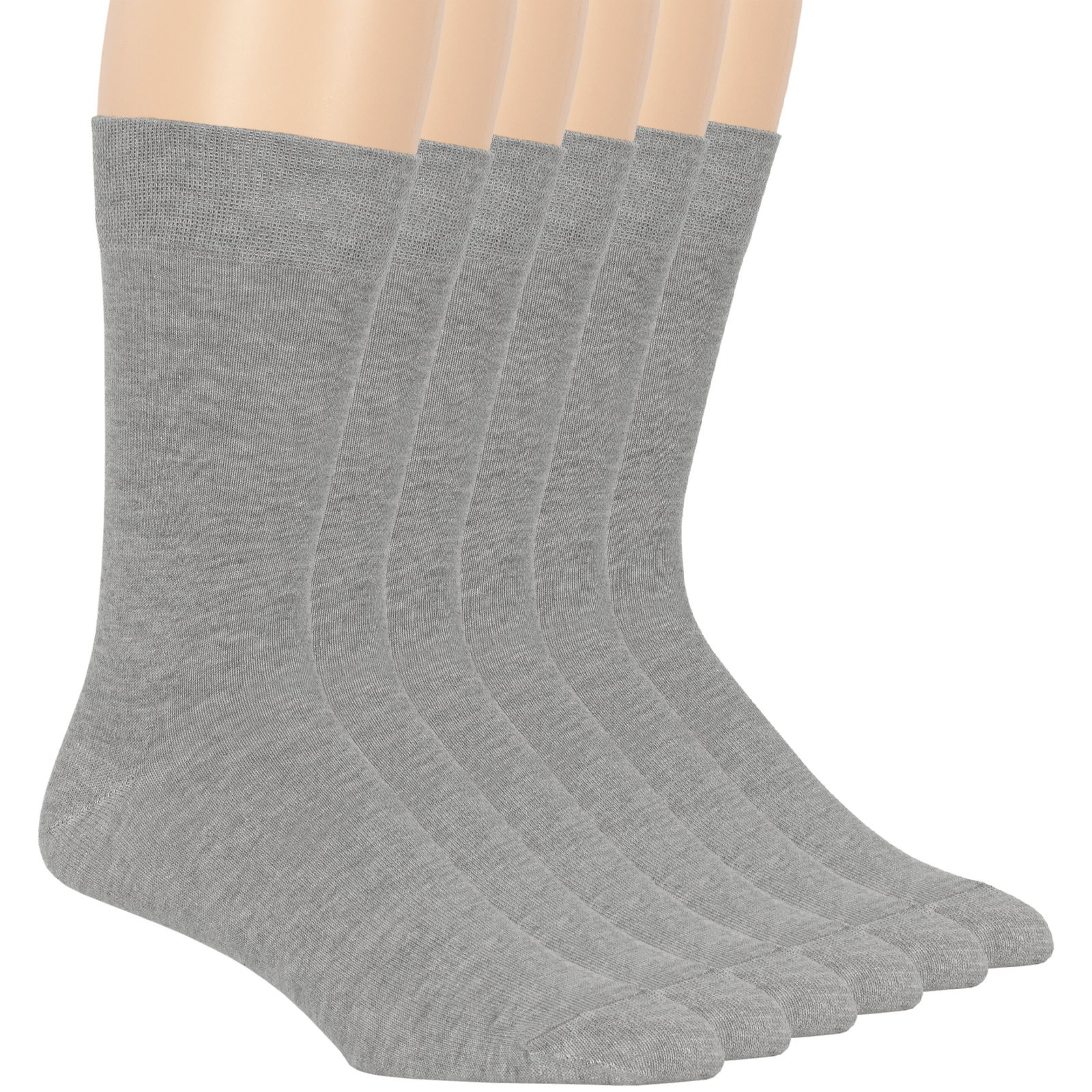 Men's Cotton 6 Pack Dress Business Casual Plus Size Crew Socks XLarge 13-15 Grey - Picture 8 of 9