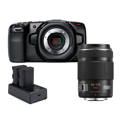 Blackmagic Design Pocket 4K Cinema Camera with Lumix Zoom Lens Black Bundle