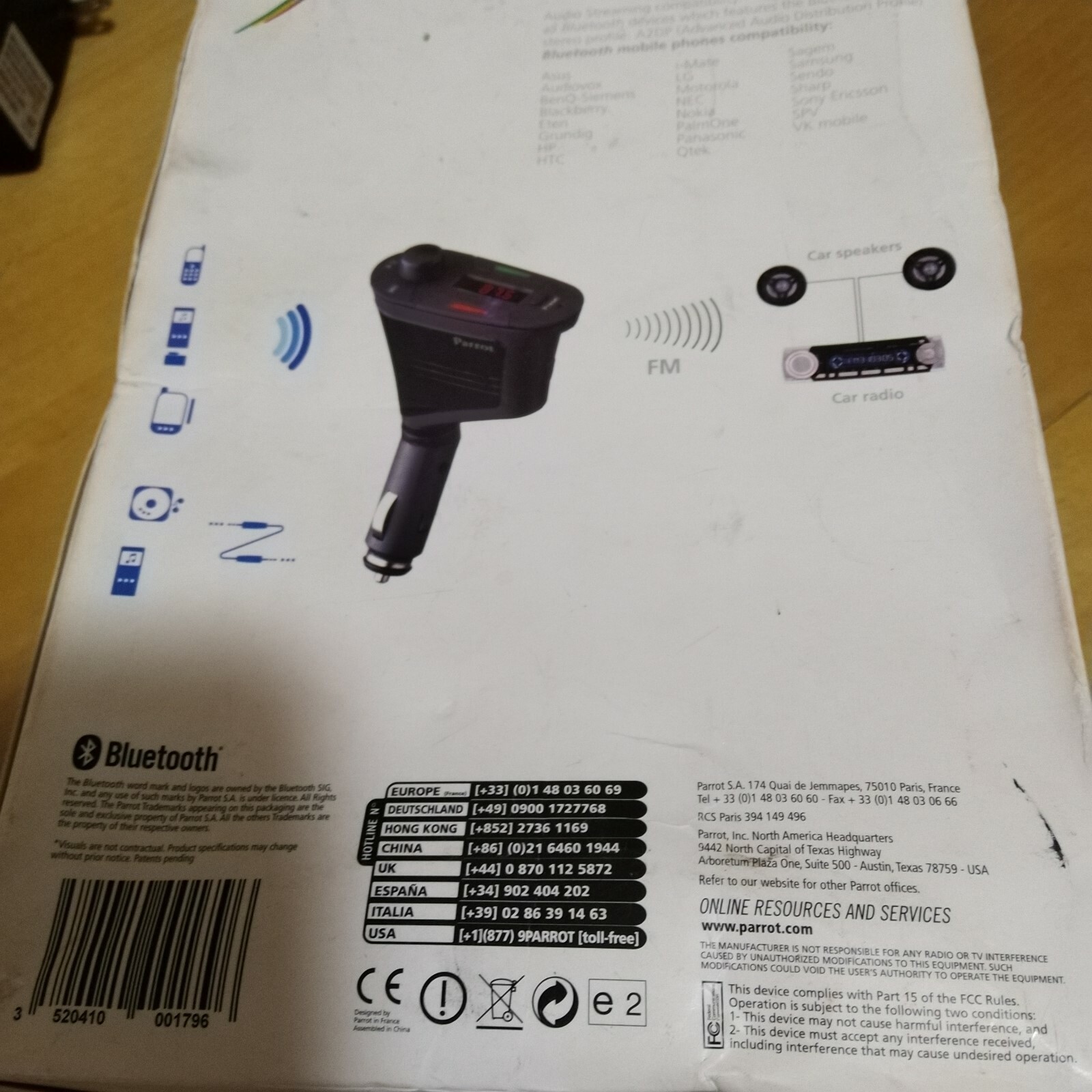 Parrot Pluggable  Bluetooth HandsFree Car Kit PMK5800