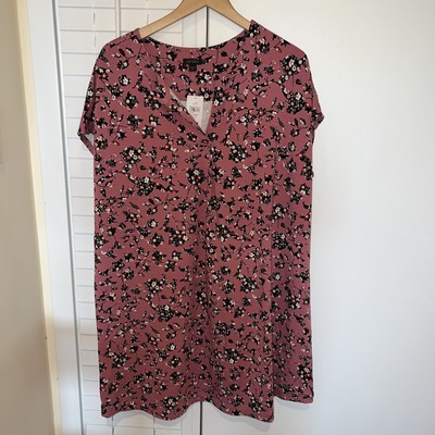 J.Jill Wearever Collection Dress Womens Sz XLP Floral Stretch Dusty Rose NEW $99