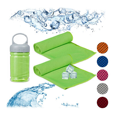 2x verkoelende handdoek - sporthanddoek - ijshanddoek - cooling towel groen