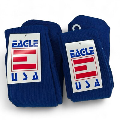 Eagle USA All Sport Athletic Socks Adult Style 300 | 23-24  Long | 2 Pairs Blue