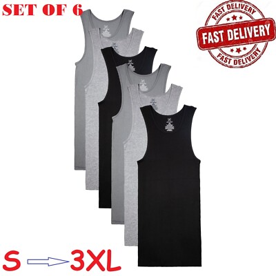 George Men's Assorted A-Shirts, 6-Pack Size S,M,L,XL,2XL,3XL