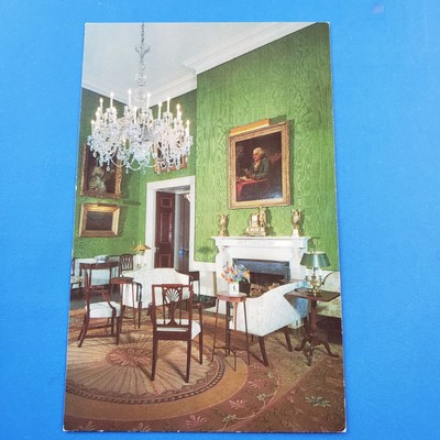 The Green Room White House Postcard Chrome Divided