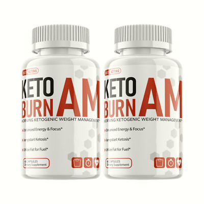 2-Pack Keto Burn AM Pills - Keto Supplement for Weight Loss - 120 Capsules