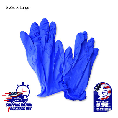 FDA APPROVED: 1000PCS DISPOSABLE NITRILE GLOVES, XS-S-M-L-XL, BLUE, PURE NITRILE
