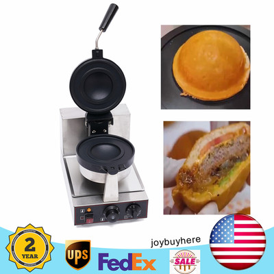 Commercial Electric Burger Waffle Make Panini Hamburger Press Baking Machine 1KW