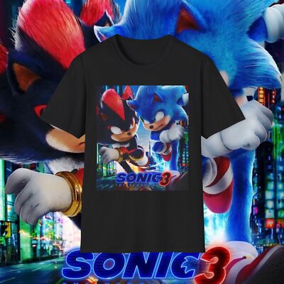 Sonic The Hedgehog 3 Shadow Tails Knuckles Unisex Softstyle T-Shirt
